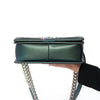 Chanel Metallic Green Leather Rainbow Hardware  Old Medium Boy Bag