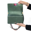 Chanel Metallic Green Leather Rainbow Hardware  Old Medium Boy Bag