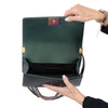 Chanel Metallic Green Leather Rainbow Hardware  Old Medium Boy Bag