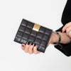 Chanel Black Chocolate Bar Leather Passport Holder