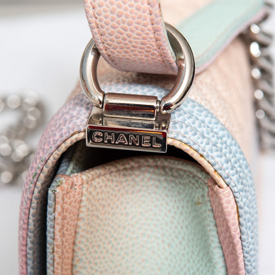 Chanel Rainbow Quilted Caviar Boy Bag Small