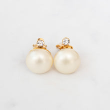  Chanel Vintage Cabochon Simulated Pearl And Crystal Studded Clip On Earrings