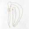 Chanel Pearl Necklace Interlocking CC Logo Pendant Necklace