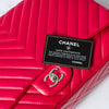 Chanel Fuschia Pink Jumbo Chevron Leather Single Flap Bag