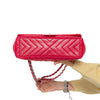 Chanel Fuschia Pink Jumbo Chevron Leather Single Flap Bag