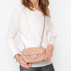 Chanel Blush Mini Square Perforated Leather Flap Bag