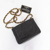 Chanel Vintage Mini Square Black Leather Flap Bag