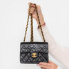 Chanel Vintage Mini Square Black Leather Flap Bag