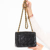 Chanel Vintage Mini Square Black Leather Flap Bag