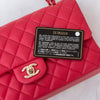 Chanel Raspberry Red Leather Medium Double Flap Classic Bag