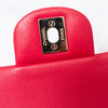 Chanel Raspberry Red Leather Medium Double Flap Classic Bag