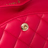 Chanel Raspberry Red Leather Medium Double Flap Classic Bag