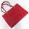 Chanel Red Caviar Leather Grand Shopper Tote Bag
