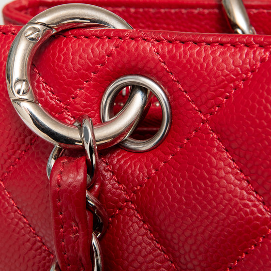 Chanel Red Caviar Leather Grand Shopper Tote Bag