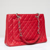 Chanel Red Caviar Leather Grand Shopper Tote Bag