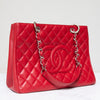 Chanel Red Caviar Leather Grand Shopper Tote Bag