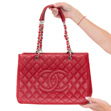  Chanel Red Caviar Leather Grand Shopper Tote Bag
