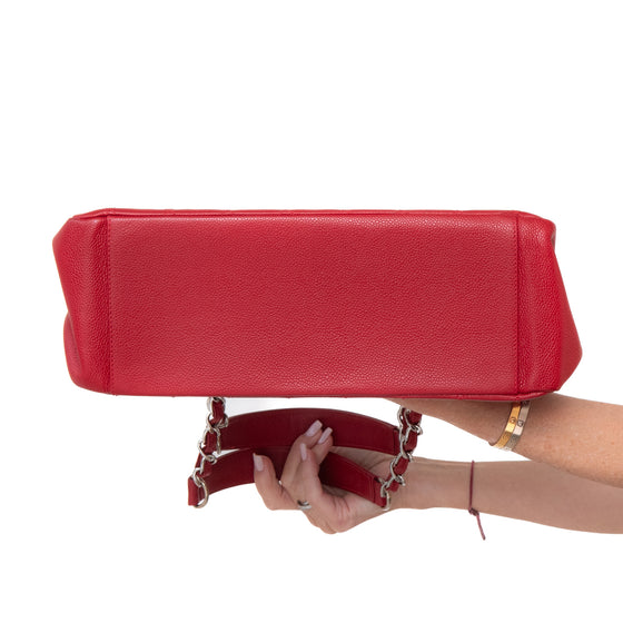 Chanel Red Caviar Leather Grand Shopper Tote Bag