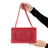 ** UNUSED** Chanel Red Caviar Leather Medium Double Classic Flap Bag
