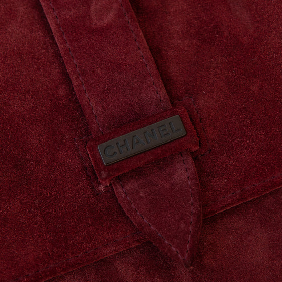 Chanel Burgundy Suede Shoulder Bag