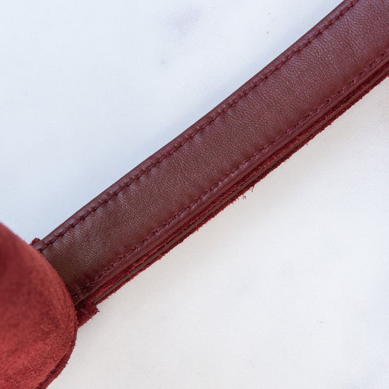 Chanel Burgundy Suede Shoulder Bag