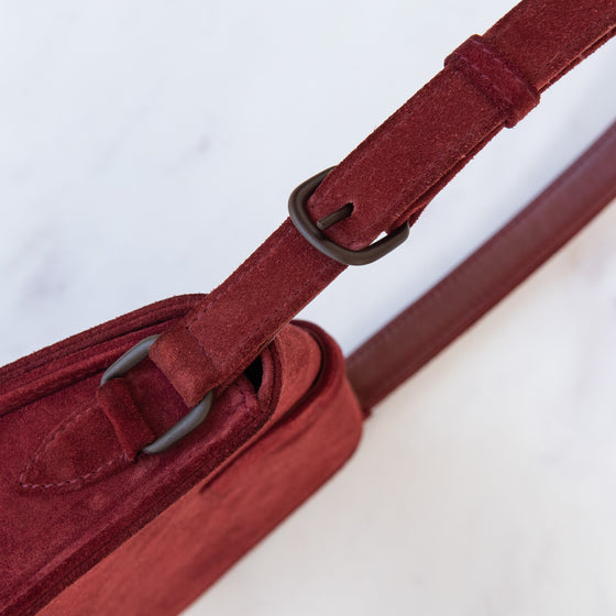Chanel Burgundy Suede Shoulder Bag