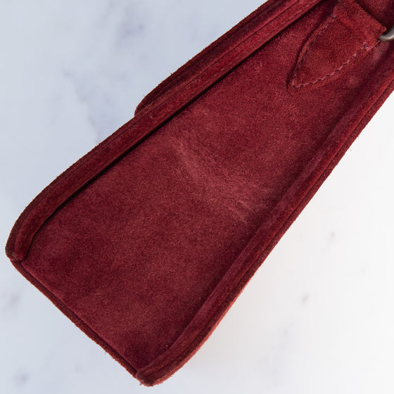 Chanel Burgundy Suede Shoulder Bag
