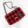 Chanel 2.55 Reissue Double Flap Red And Black Wool Plaid  Bag