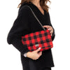 Chanel 2.55 Reissue Double Flap Red And Black Wool Plaid  Bag