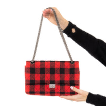  Chanel 2.55 Reissue Double Flap Red And Black Wool Plaid  Bag