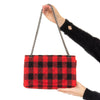 Chanel 2.55 Reissue Double Flap Red And Black Wool Plaid  Bag