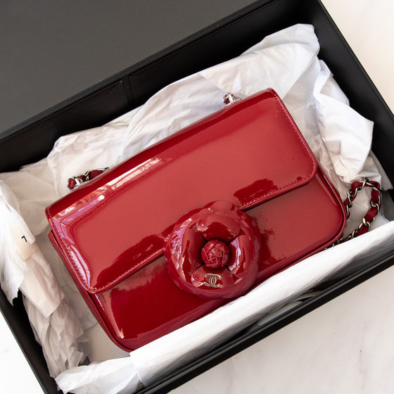 Chanel  Red Patent Mini Rectangular Bag