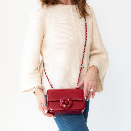 Chanel  Red Patent Mini Rectangular Bag