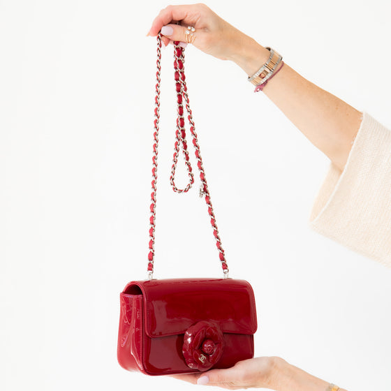Chanel  Red Patent Mini Rectangular Bag