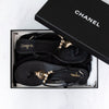 Chanel Black CC Logo Thong Leather Sandals