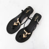 Chanel Black CC Logo Thong Leather Sandals