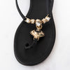 Chanel Black CC Logo Thong Leather Sandals