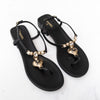 Chanel Black CC Logo Thong Leather Sandals