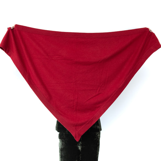 Chanel Vintage Red Cashmere Triangle Scarf