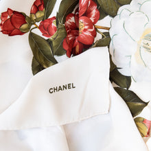  Chanel Vintage Floral Silk Scarf