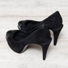 Chanel Black Suede Cap Toe Platform Pumps