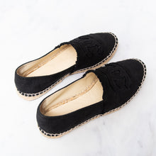  Chanel Black Canvas CC Espadrilles