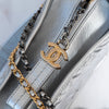 Chanel Gabrielle Silver Leather Hobo Bag