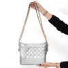 Chanel Gabrielle Silver Leather Hobo Bag