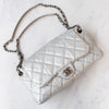 Chanel Metallic Silver Python Leather Shoulder Bag