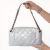 Chanel Metallic Silver Python Leather Shoulder Bag