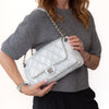 Chanel Metallic Silver Python Leather Shoulder Bag