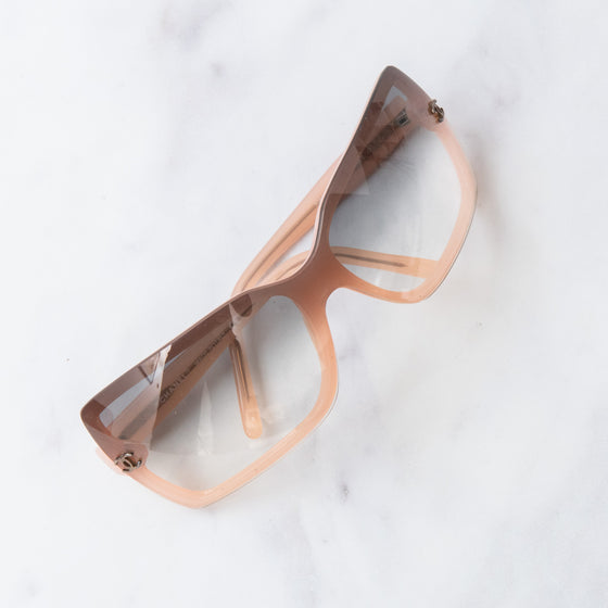 Chanel Light Pink Rectangle Sunglasses