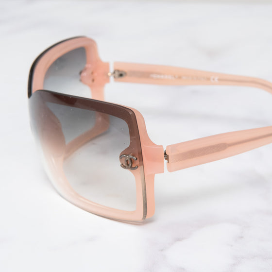 Chanel Light Pink Rectangle Sunglasses