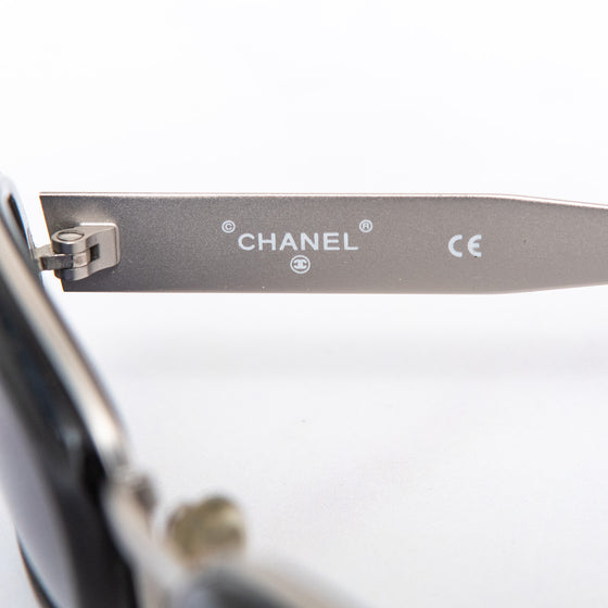 Chanel Vintage Black Oval Sunglasses